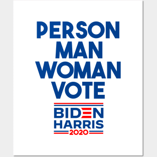 Person Man Woman VOTE Biden Harris Posters and Art